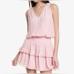 Ramy Brook Kiara Smocked Mini Dress in Candy Pink Women’s size Medium New w/ tag